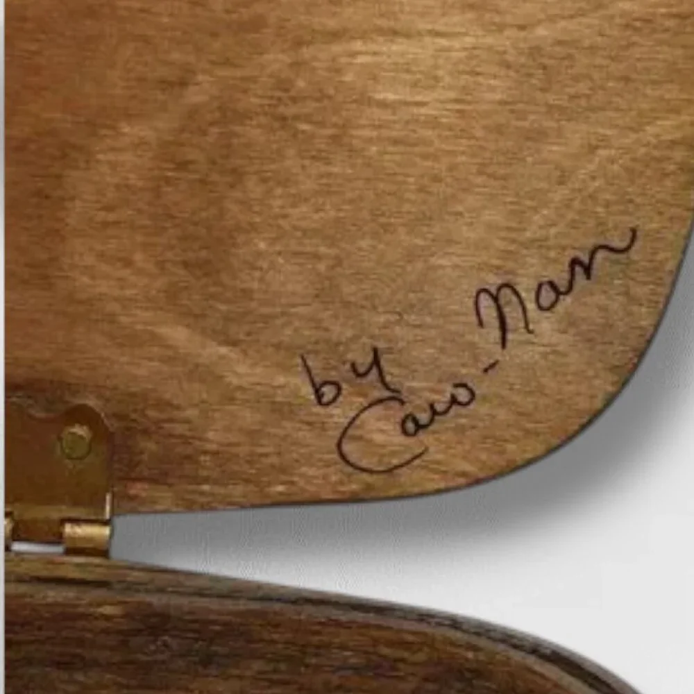 Vintage MCM Caro-Nan Basket Purse Signed Grand Rapids Streetscape Hand Painted - Picture 9 of 14